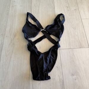 Carabella rhinestone detail cross cross one piece / monokini swimsuit size 6